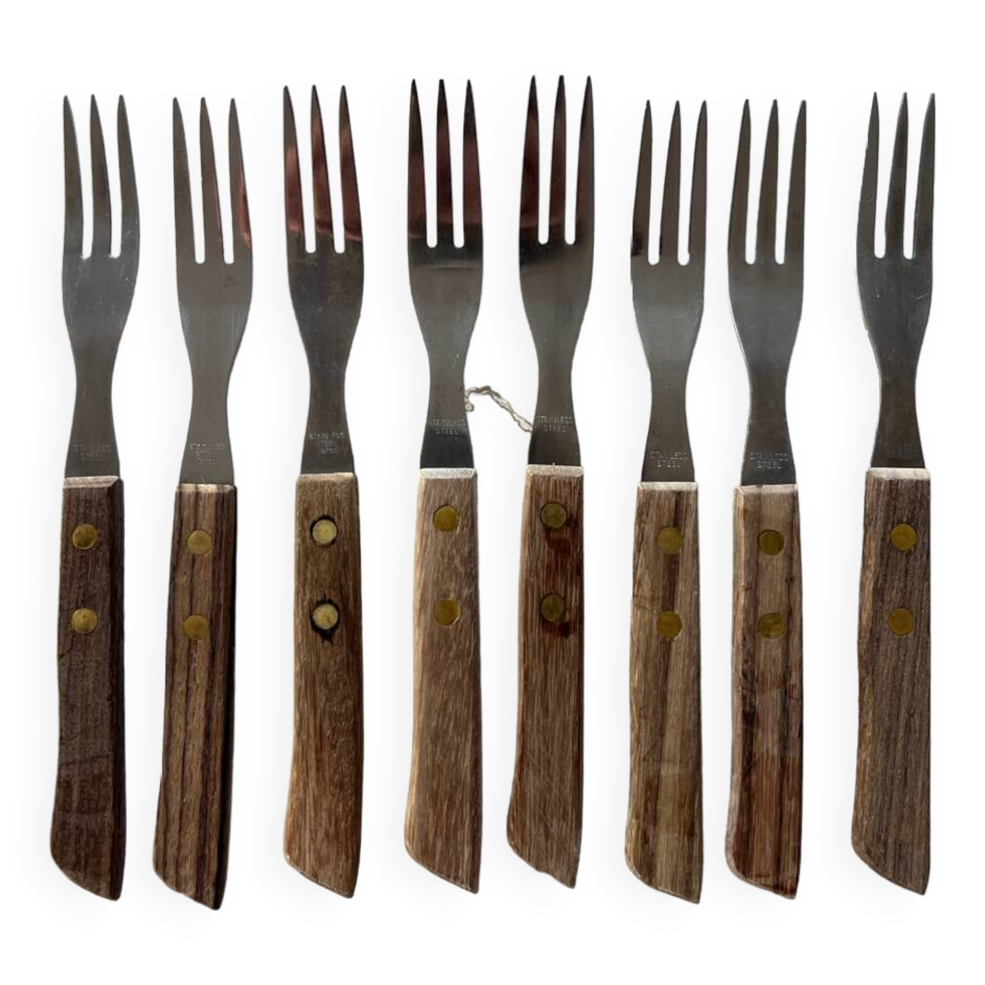 Vintage Japanese stainless steel wood forks