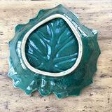 Vallauris green ceramic leaf dish