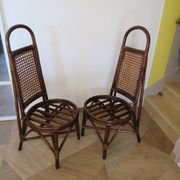RARE - Set of 2 rattan and cane chairs - 1950 - Dirk Van Sliedrecht style