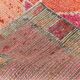 Tapis de couloir vintage à motif étoilé rouge et rose, 98 x 285 cm