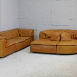 Leather modular sofa, 7 elements, 70s