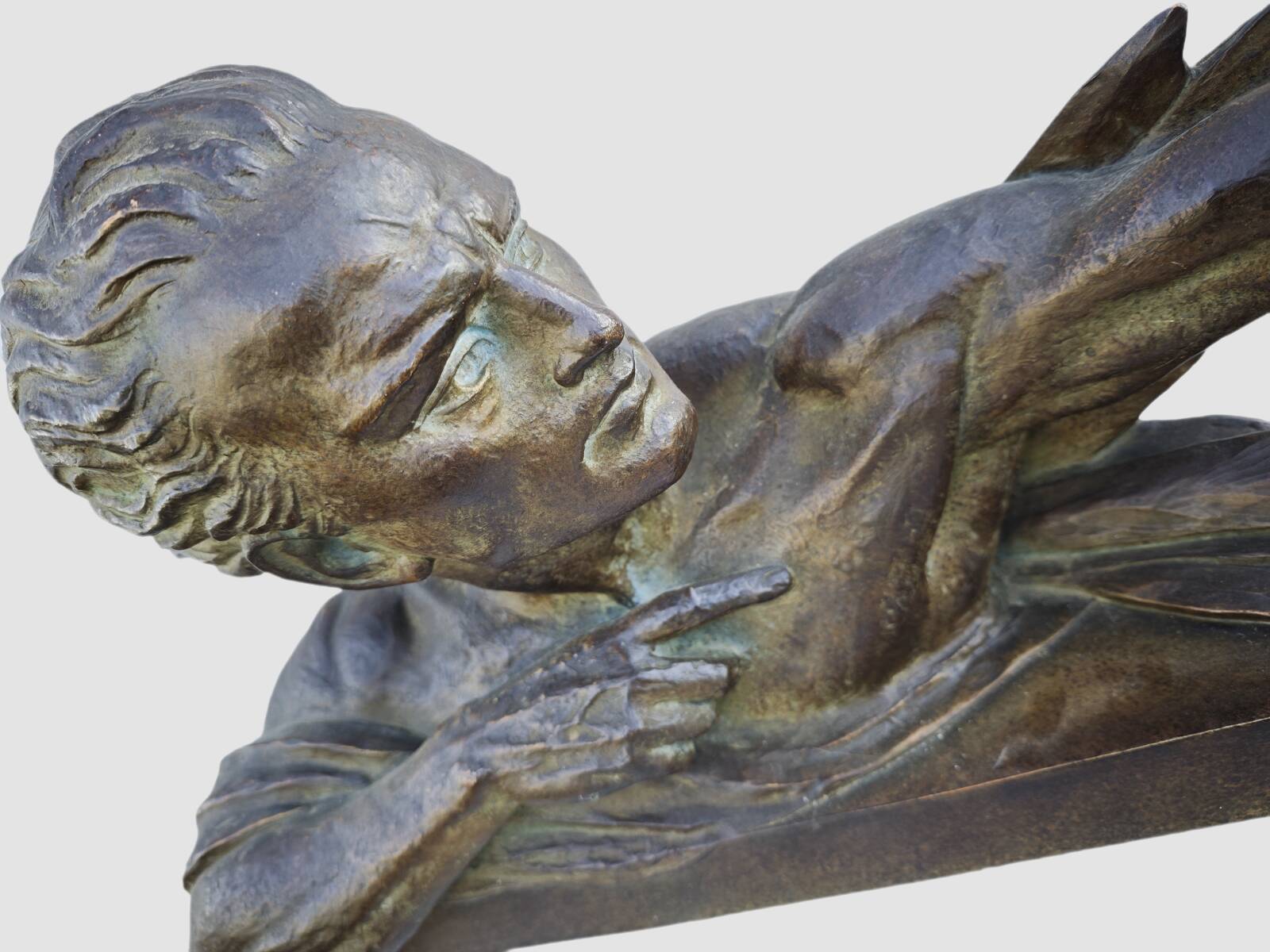 Large Art Deco sculpture in patinated bronze and terracotta – signed Ugo Cipria