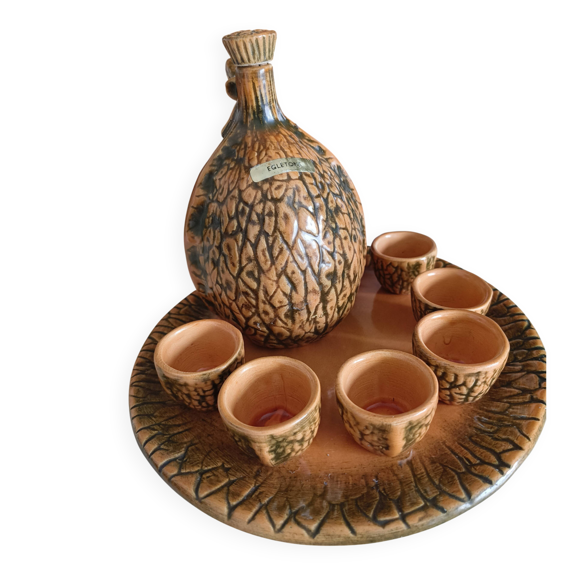 Liqueur service signed Bruno Dose – Céramique du Breuil, 20th century