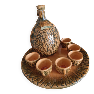 Liqueur service signed Bruno Dose – Céramique du Breuil, 20th century