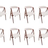 Eight dining chairs, designed by Th. Harlev for Farstrup Mobler, Denmark, 1950s, renovated