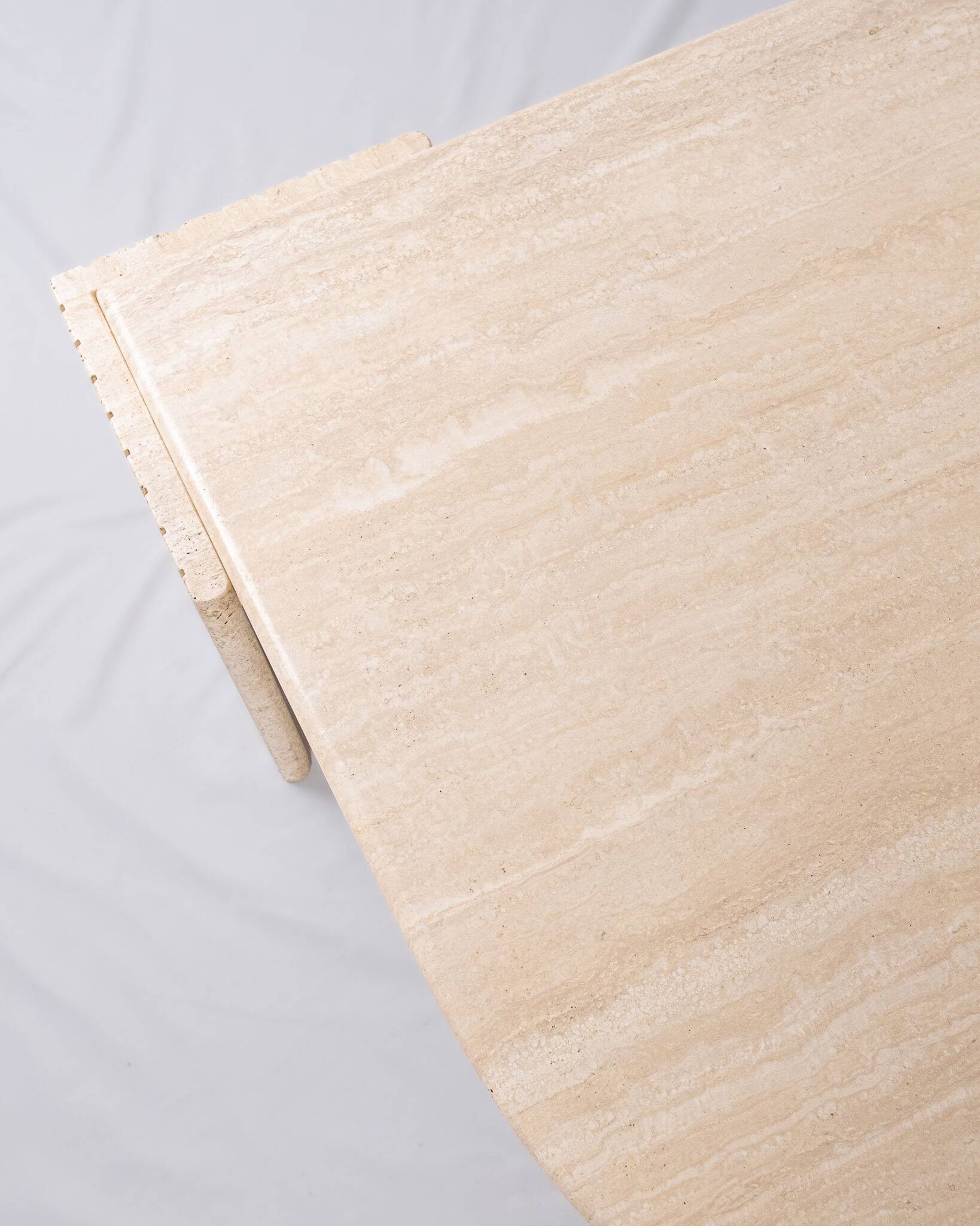 Travertine eye table, Roche Bobois, 1970-80