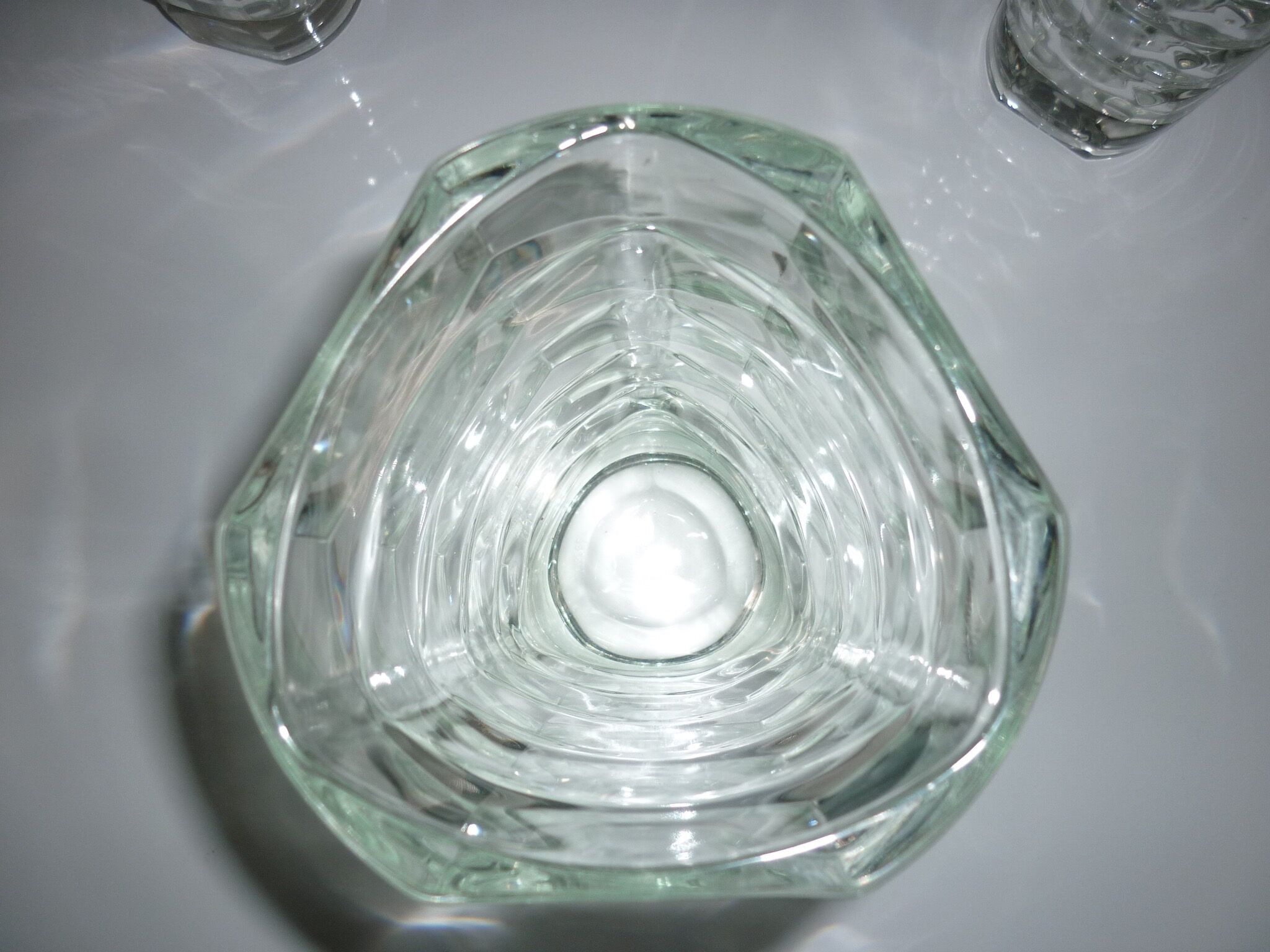 Art-deco triangular high vase