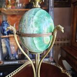 Neoclassical Bronze & Fluor Spar Lamp Signed Maison Charles