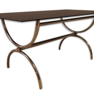 Table glass and chromed metal - 1970