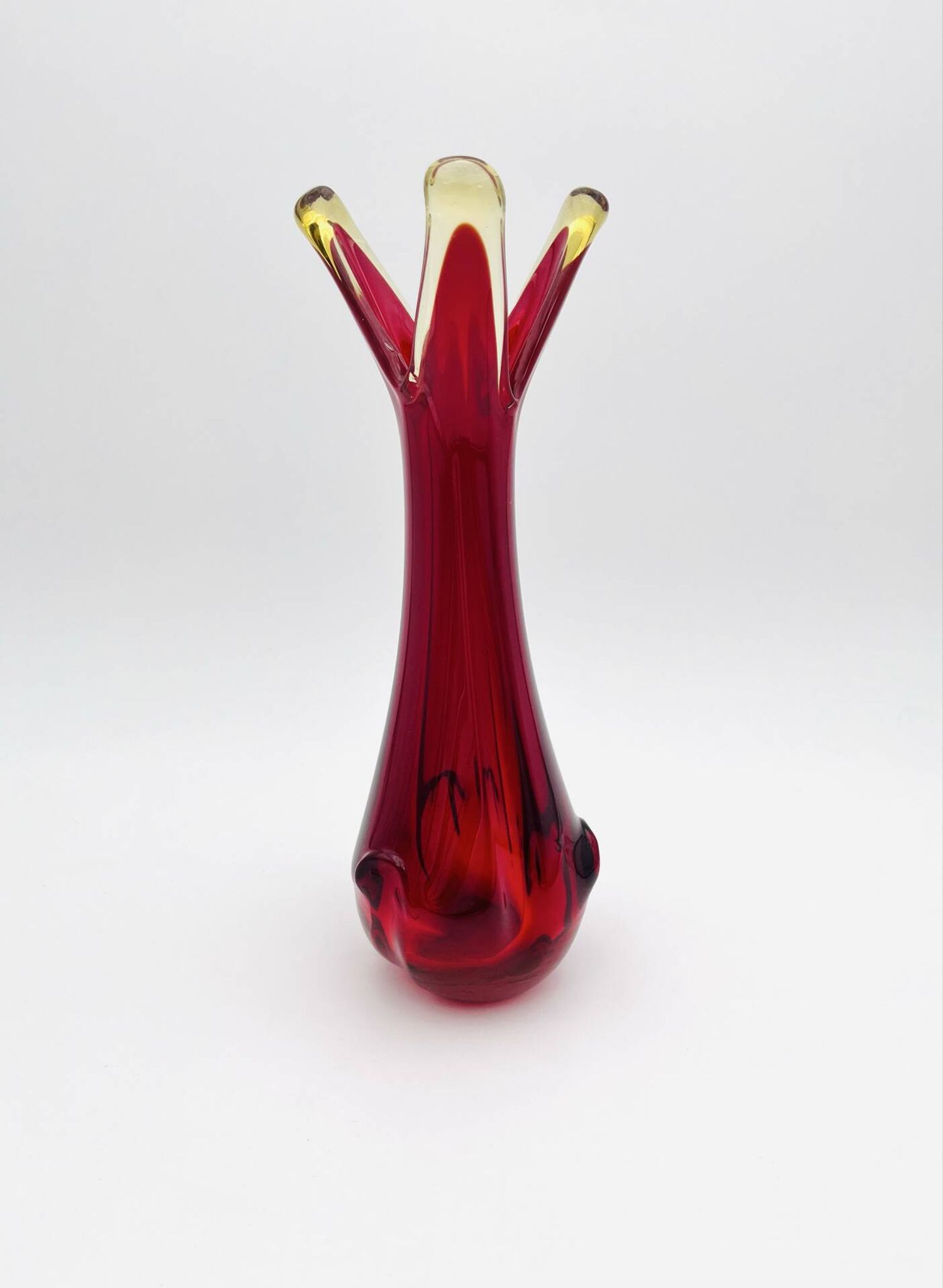 Murano Organic Vase Red Amber 28.5cm 1.1kg