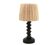 Wooden column lamp by Charles Dudouyt with raffia shade, 1940s.