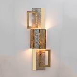 Modern Geometric Murano Glass and Brass Wall Lamp