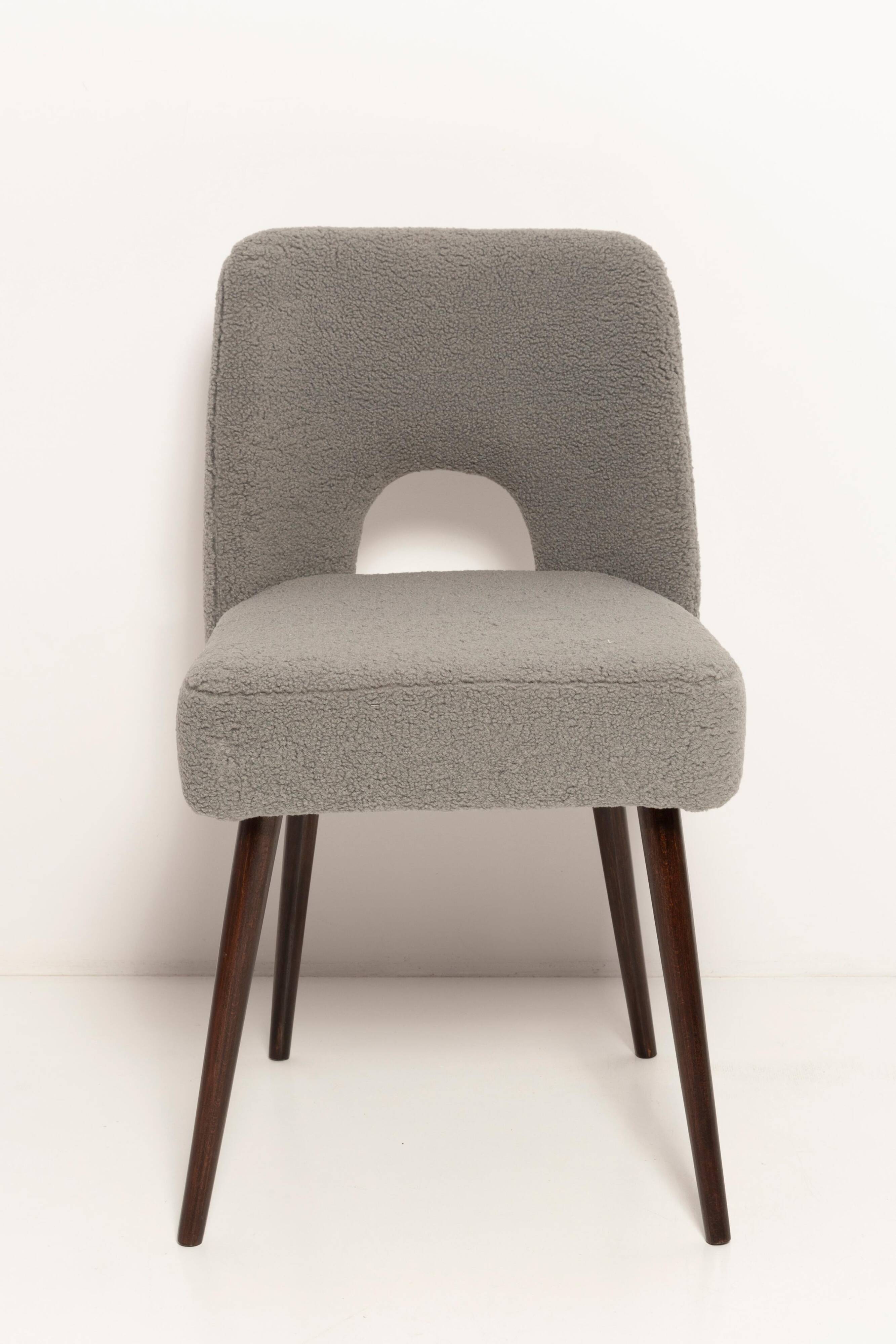 'Shell' Chair in Grey Boucle, Europe, 1960s