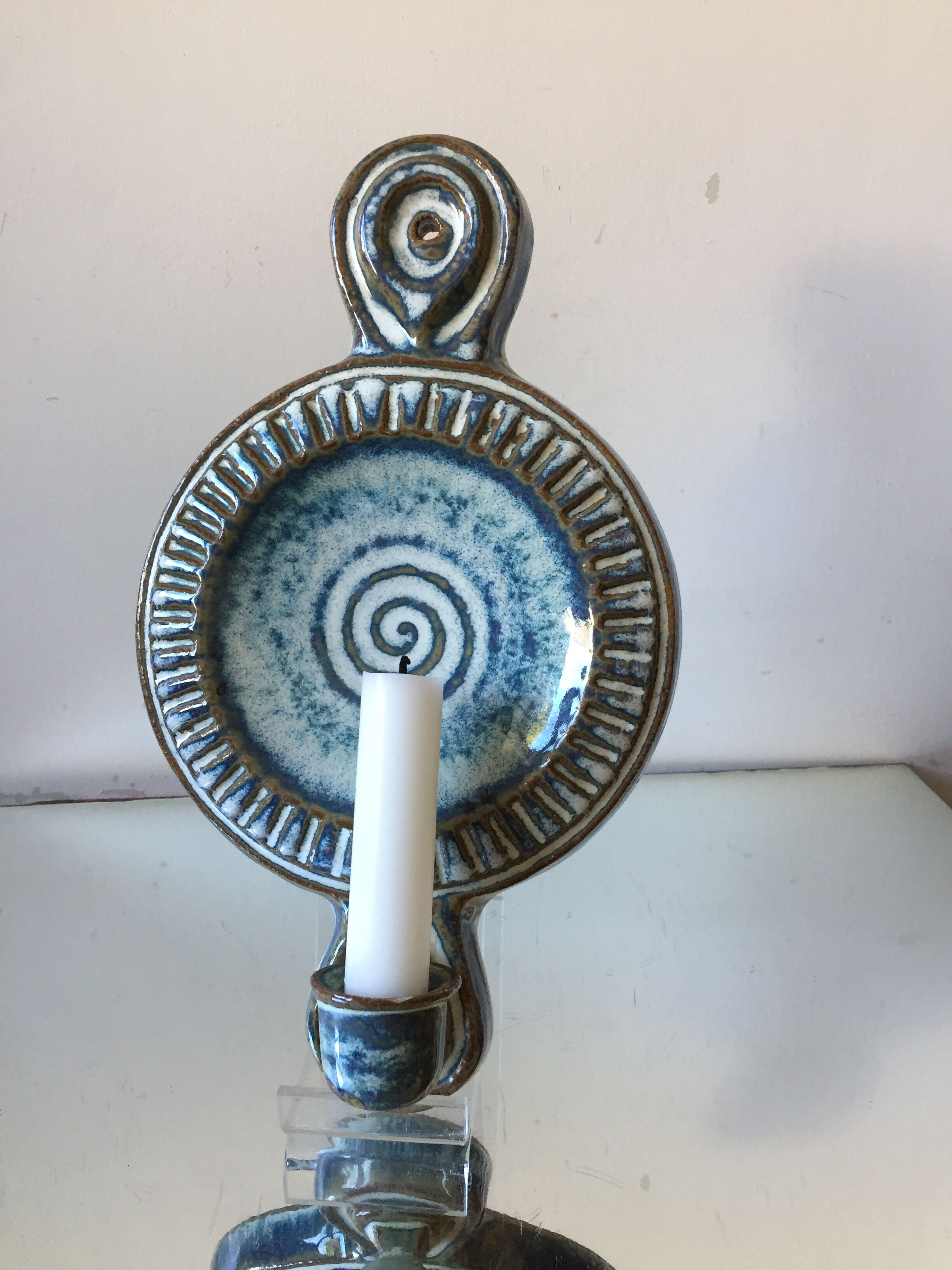 Bougeoir mural en grès de Soholm