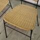 Mid century metal and wicker dining chairs, France 1950s