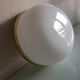 Half moon ceiling light in white opaline / vintage 70-80s