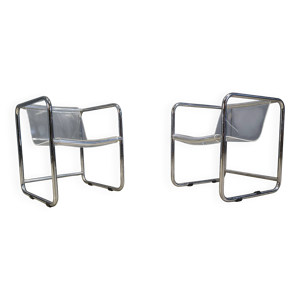 Paire de fauteuils en - chrome