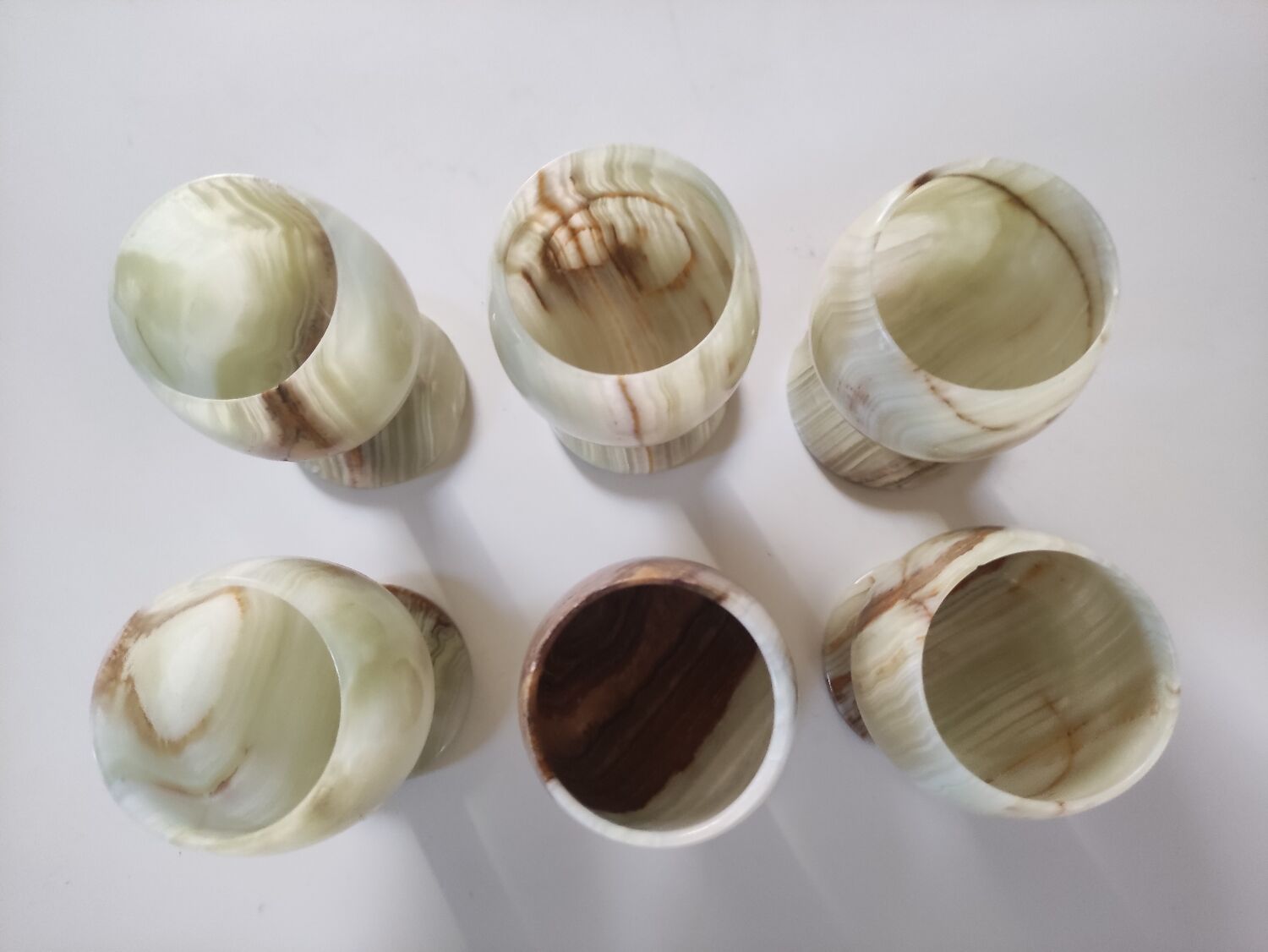 6 onyx wine glasses