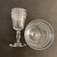 6 antique engraved crystal wine glasses