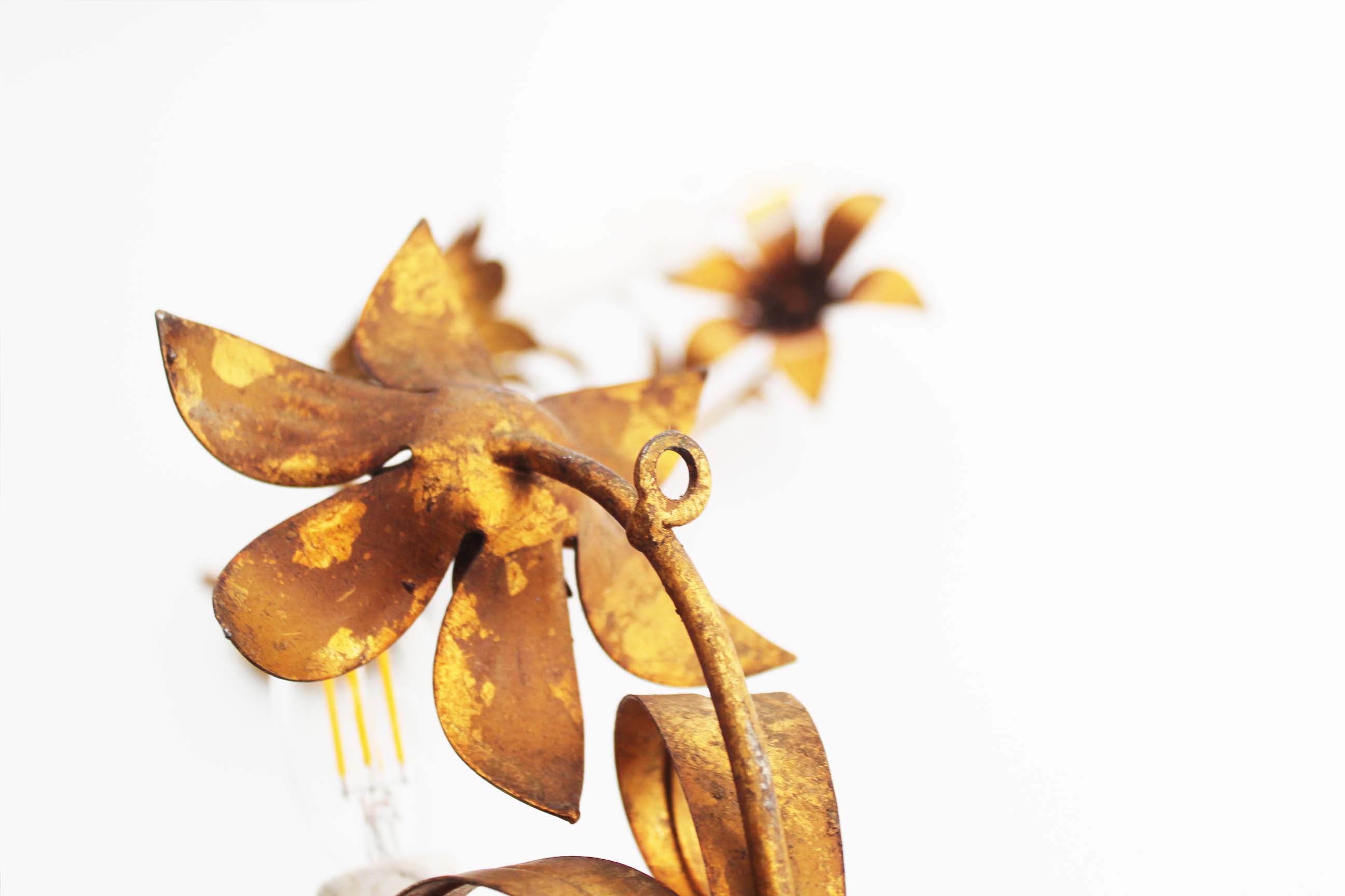 Pair of Vintage Gilt Flower Scones by Hans Kögl