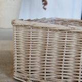Vintage white wicker storage baskets