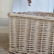 Paniers de rangement vintage en osier blanc