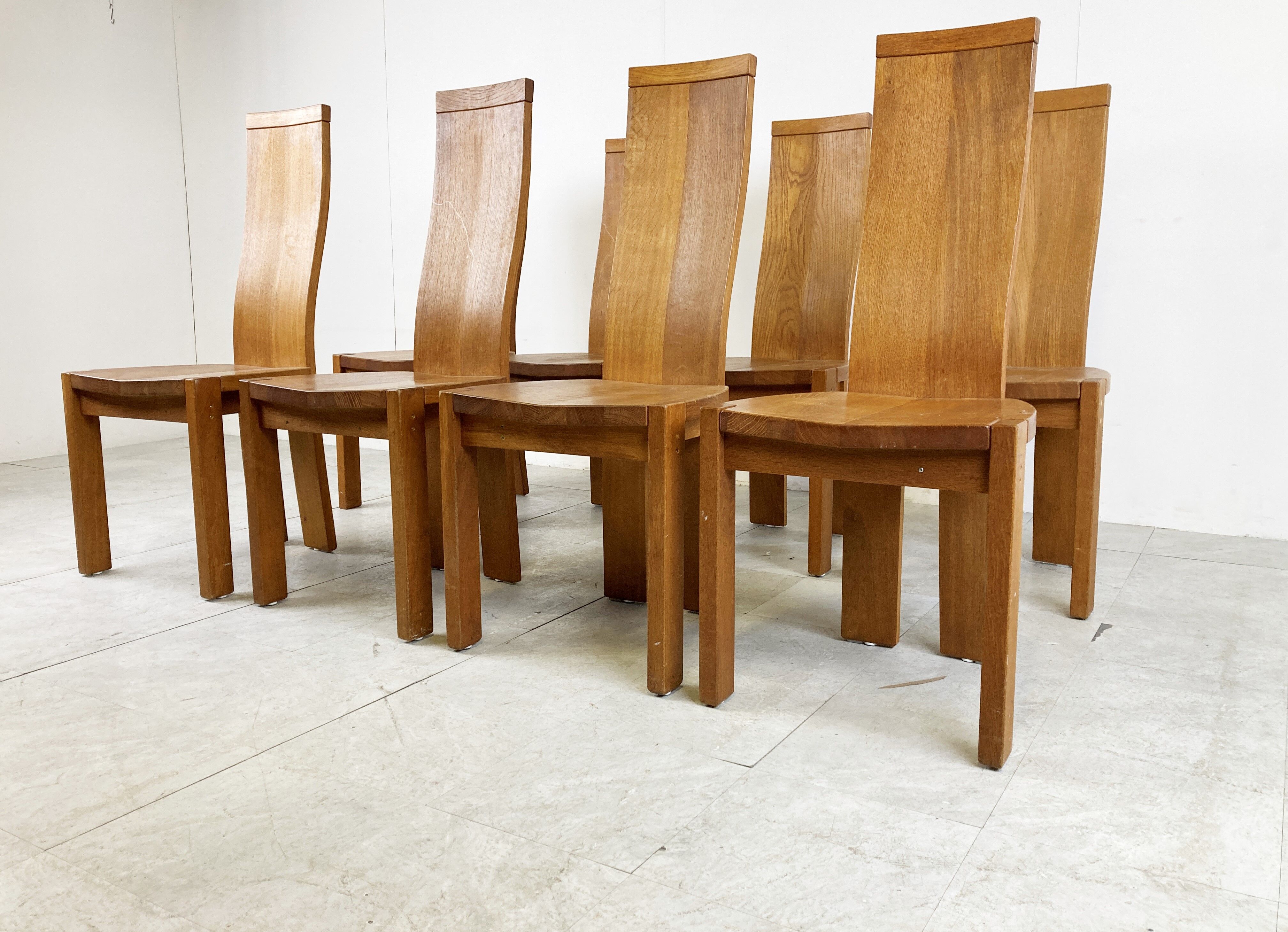 Set of 8 dining chairs by Rob & Dries van den Berghe, 1980s