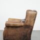 Luxury and large cowhide leather wingback chair in English style
