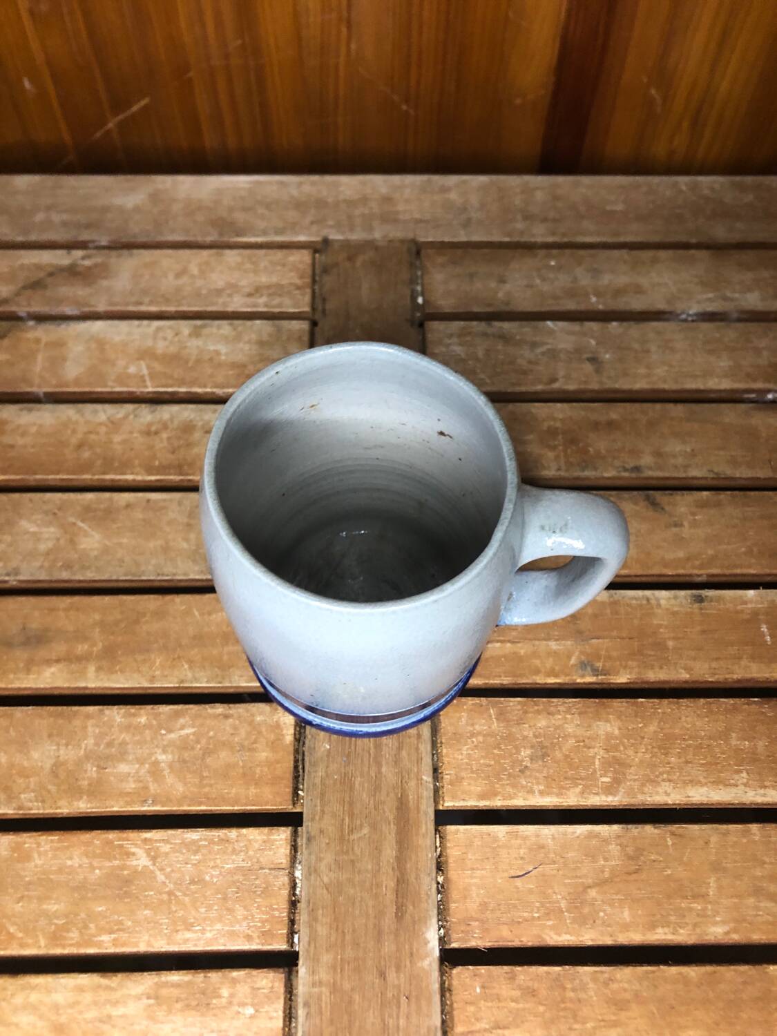 Old BETSCHDORF Tankard Gray Blue Sandstone Vintage #A604