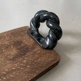 Vintage wooden and ceramic tray