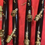Set of 4 vintage black white plexiglass cornets wall lights 1950/60