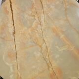 French Vintage Onyx Marble Bronze Coffee Table Style Louis XV 60s