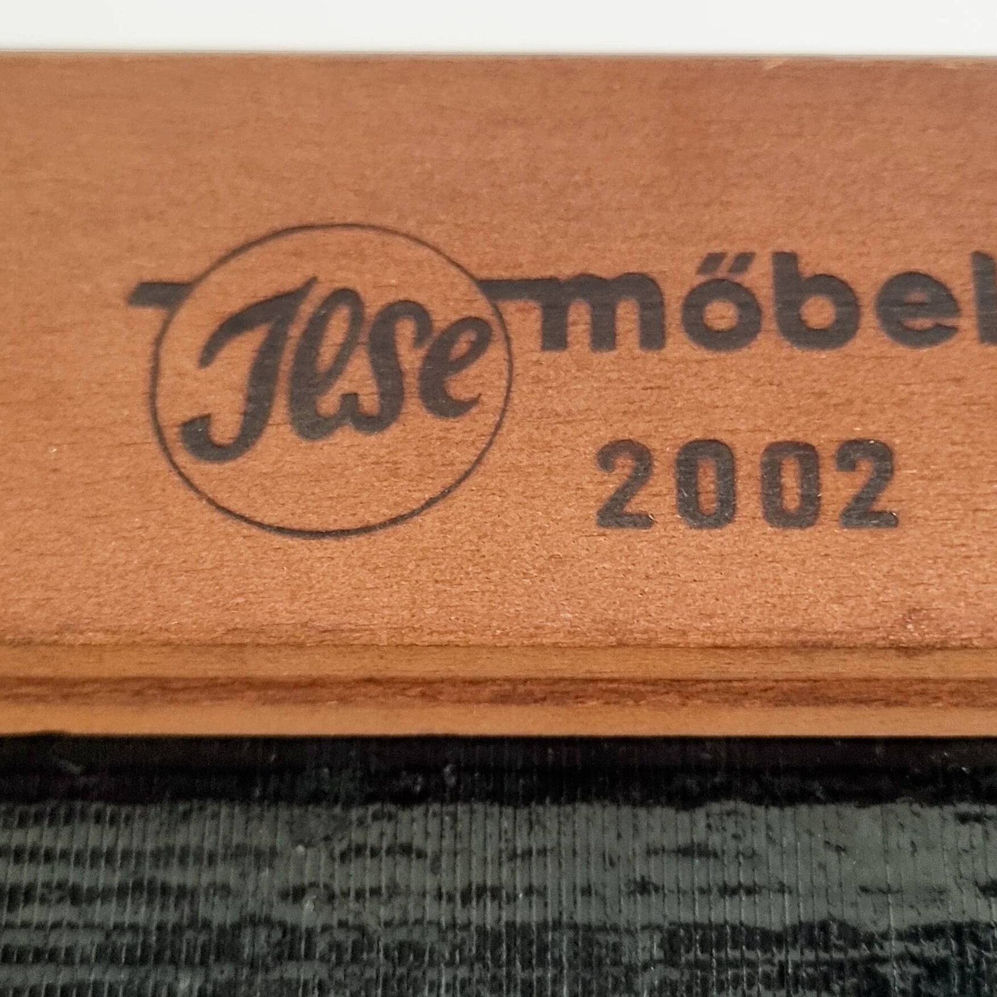 Table basse des années 1950 Ilse Möbel avec plateau en verre noir