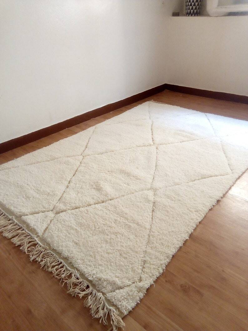Berber rug - Beni Ouarain style - diamond pattern - handwoven wool - 252 x 162 cm