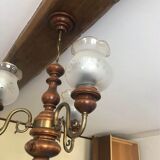 3-branch wooden chandelier