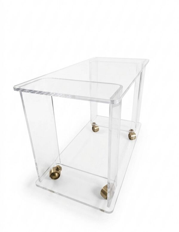 Desserte iconique en Lucite transparent – Attribué à David Lange