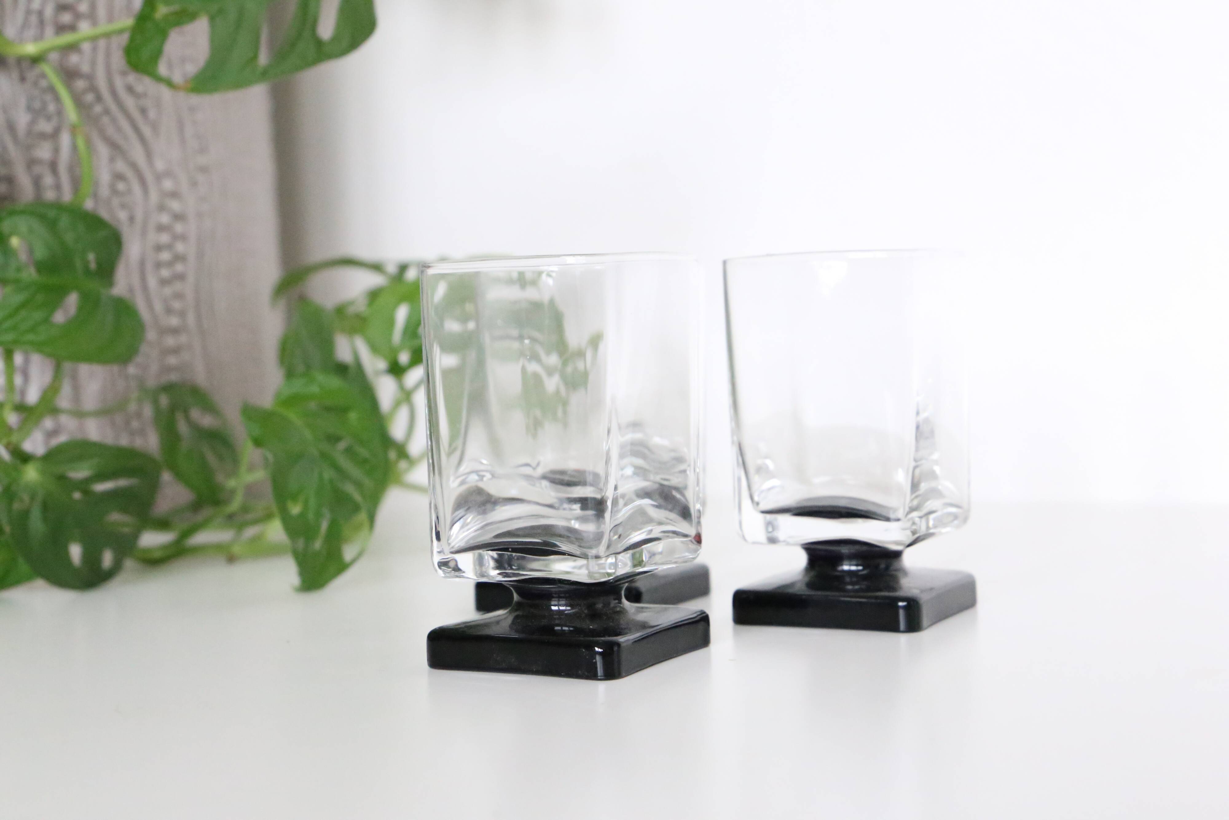 Set de 3 verres à pied, vintage, 1960, mid century