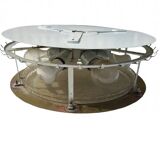 Metal and glass ceiling light