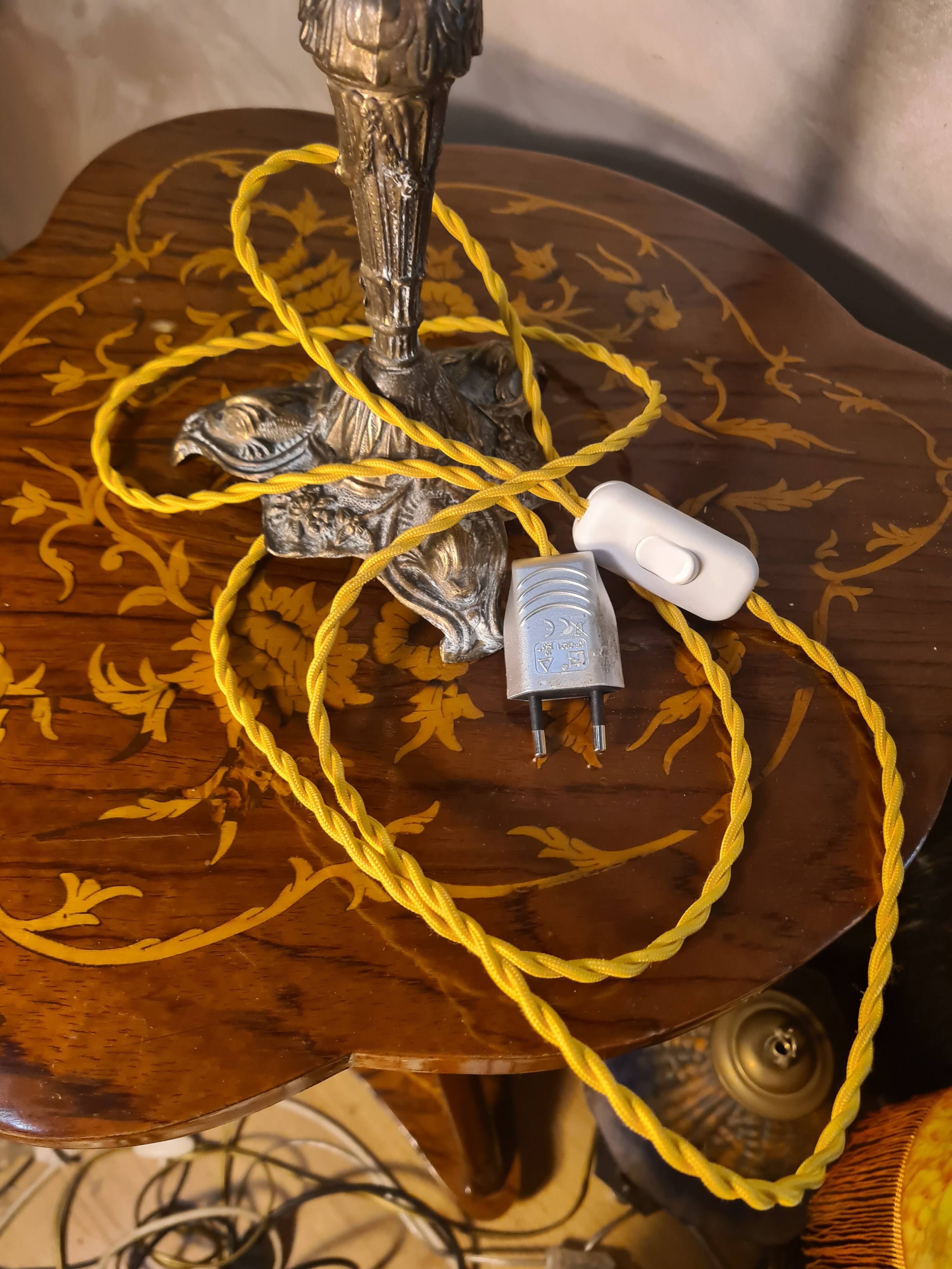 brass lamp Italy 39x17 beautiful antique tulip 1900