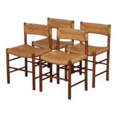 Set of 4 chairs model Dordogne, edition Sentou, 1950.