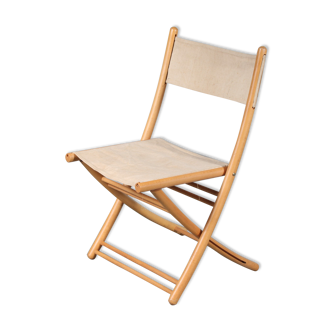 1970s Scandinavian beech folding chair