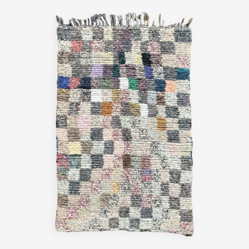 Color Patchwork: Textured Boucherouite Rug 135x220 cm