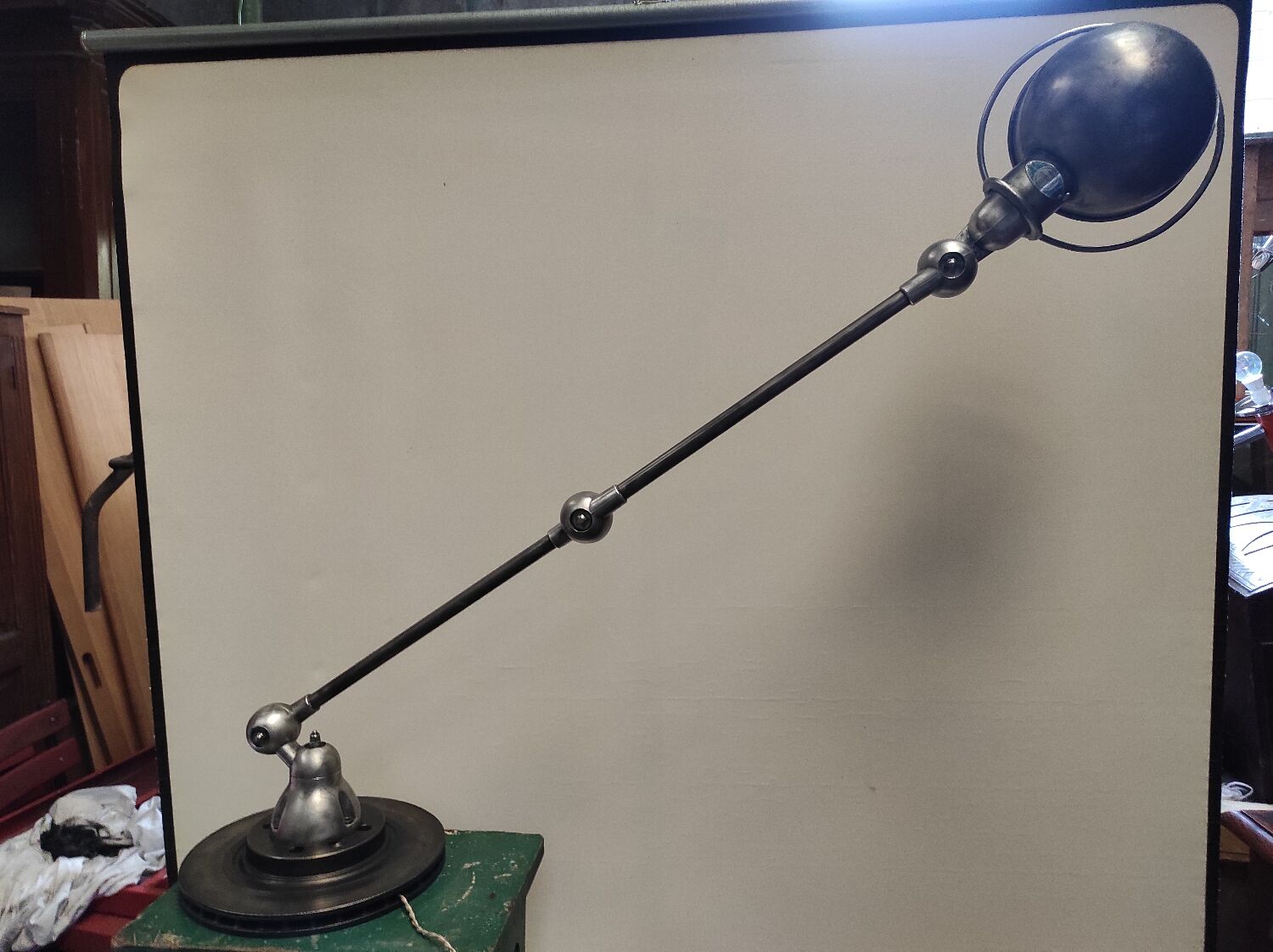 Workshop lamp Jieldé 2 industrial arm patina graphite rifle barrel