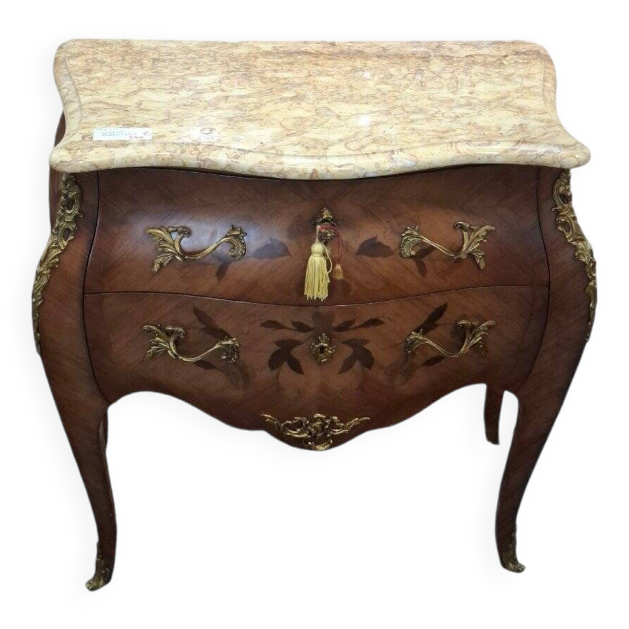 Commode De Style Louix XV En Marqueterie