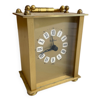 Vintage clock in brass & Hanhart glass