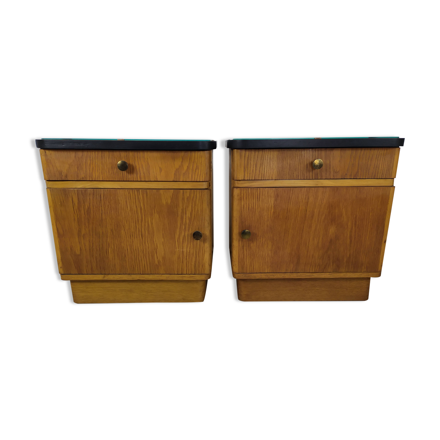 Pair of vintage oak bedside tables