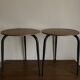 Pair of mid-century modernist plywood bedside stools, 1960s
