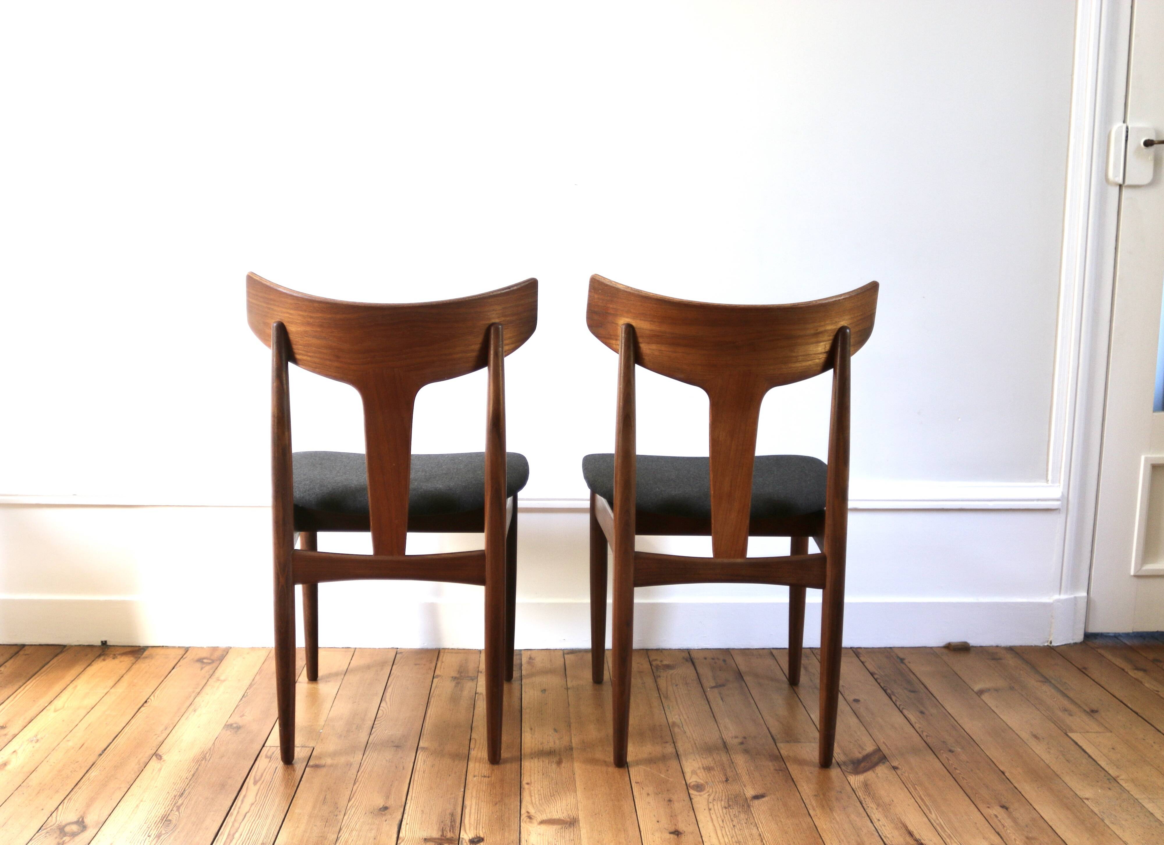 Set of 6 vintage Scandinavian teak chairs by Samcom, 1960
