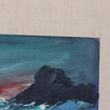 Original Mid Century Swedish Oil on Panel – “Waves” by Louis Zelig – Signed