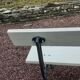 Garden bench with old cast-cast-or-cast-or-cast foot